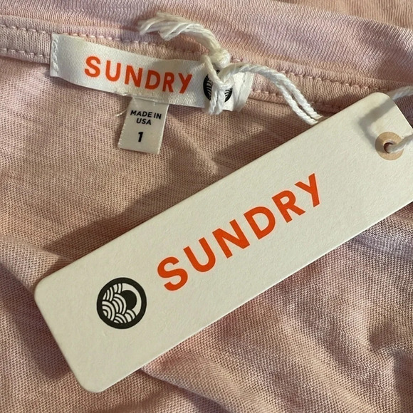 Sundry women’s shirt small 4 6 top Pima long sleeve poet flutter cuff  pink NWT - Picture 6 of 9